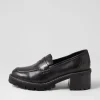 Jinnah Black Leather Heels