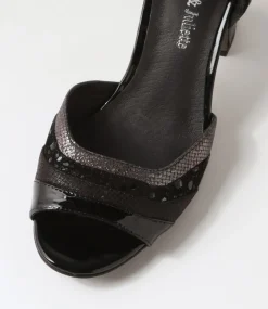 Kage Black Mix Suede Leather Sandals