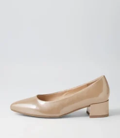 Kaja Nude Leather Heels