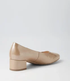 Kaja Nude Leather Heels