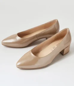 Kaja Nude Leather Heels