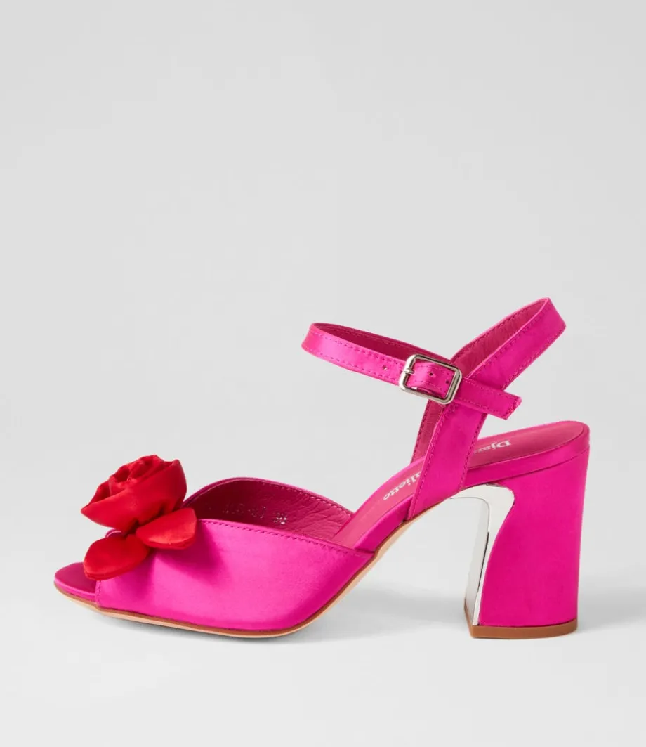 Kalice Hot Pink Red Satin Sandals