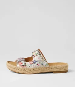 Kapila W Wild Flower Leather Espadrilles