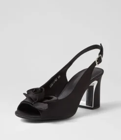 Kekoa Black Satin Sandals