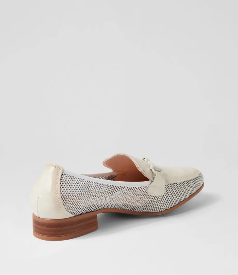 Kenia 62 White Panna Mesh Leather Loafers