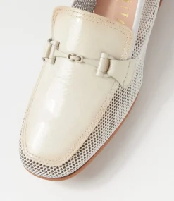 Kenia 62 White Panna Mesh Leather Loafers
