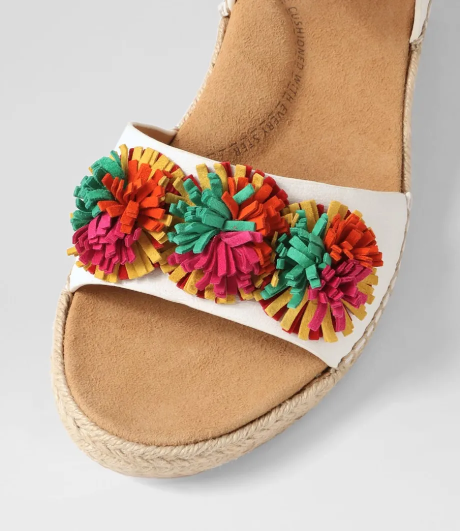 Kishop Xw White Multi Sandals