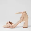 Kitta Rose Gold Shimmer Jewels Leather Sandals