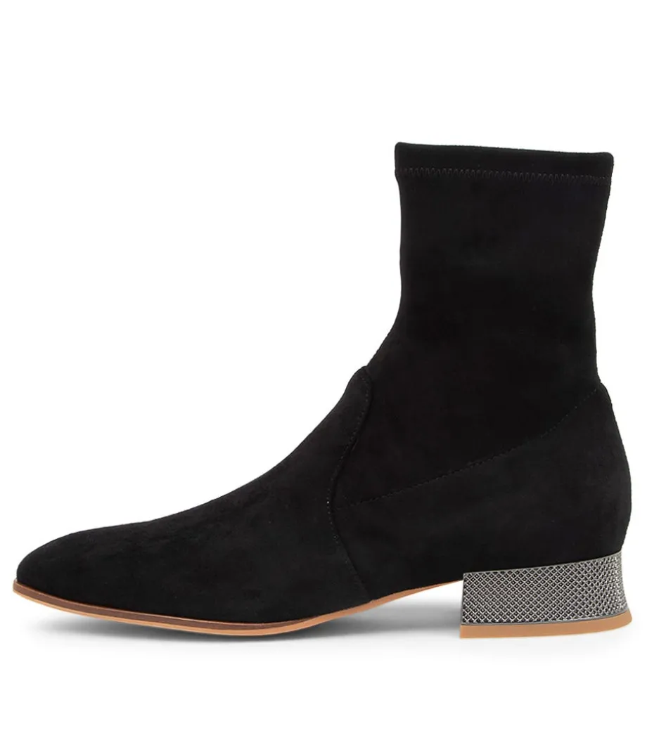Klutch Black Pewter Microsuede Ankle Boots