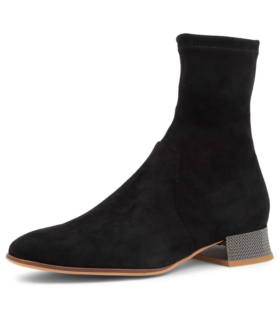 Klutch Black Pewter Microsuede Ankle Boots