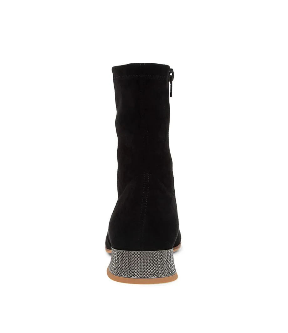 Klutch Black Pewter Microsuede Ankle Boots