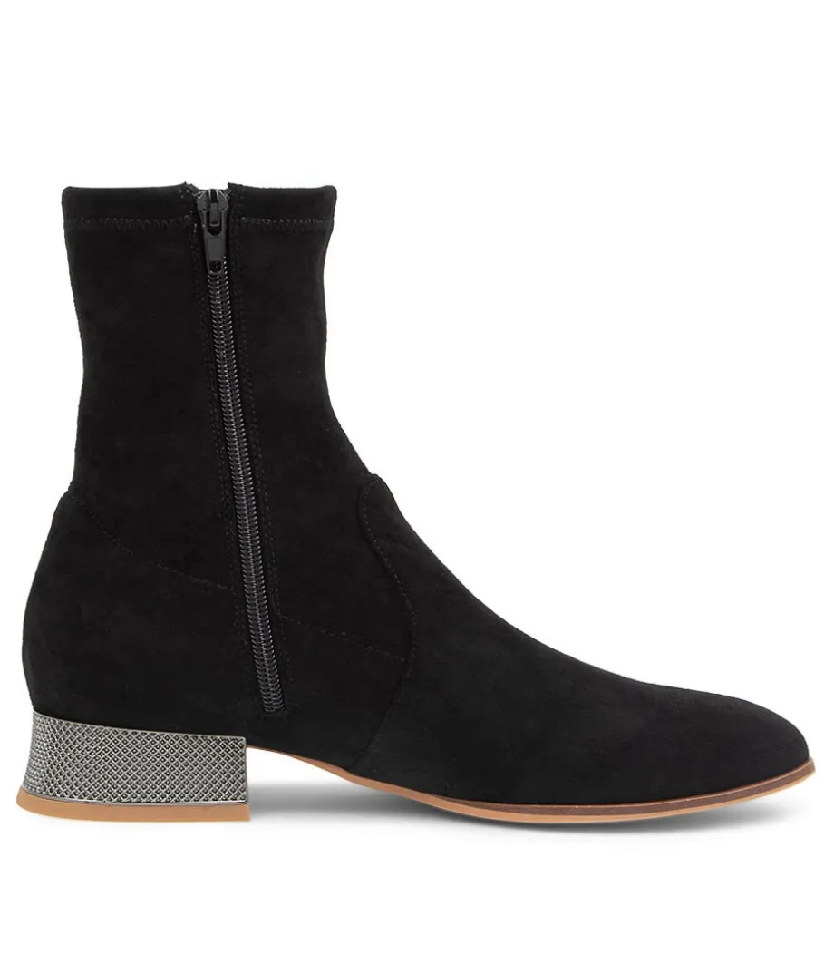 Klutch Black Pewter Microsuede Ankle Boots