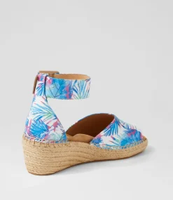 Koen Xw Blue Palms Leather Espadrilles