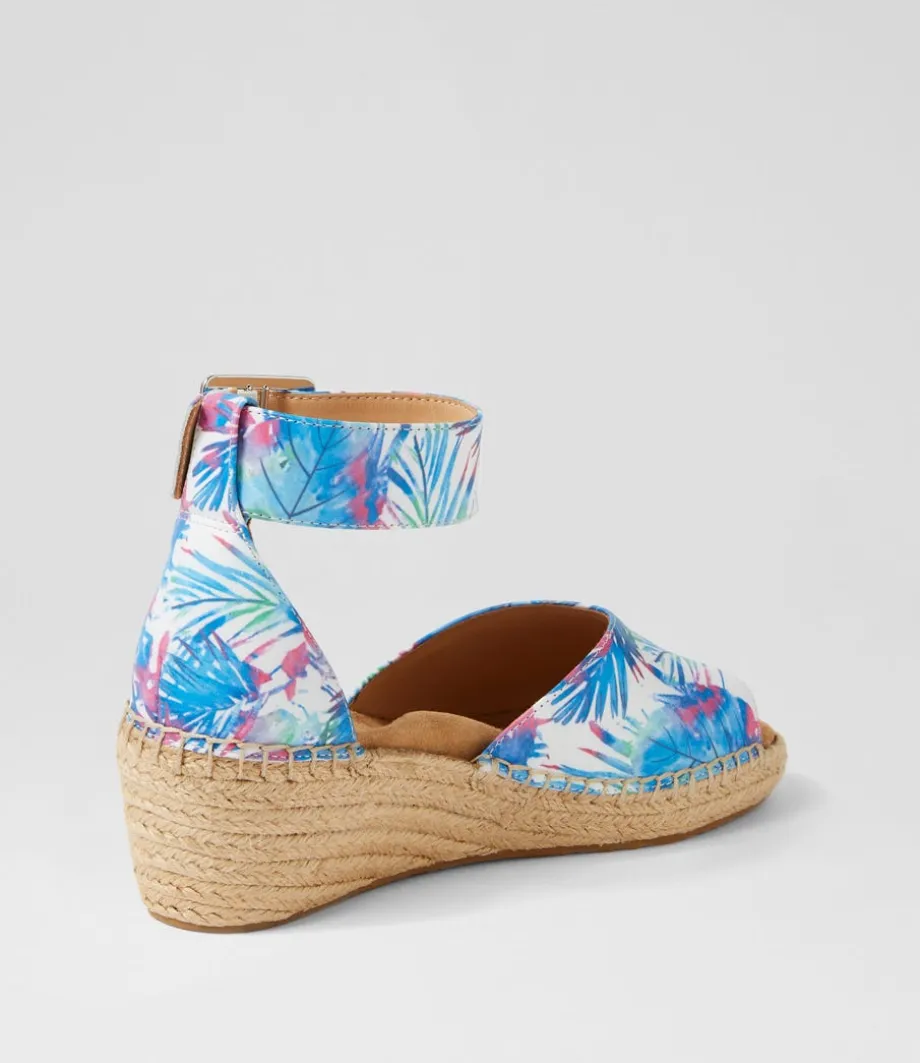 Koen Xw Blue Palms Leather Espadrilles