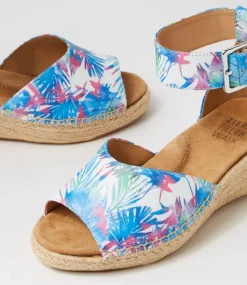 Koen Xw Blue Palms Leather Espadrilles