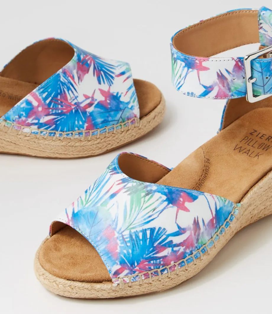 Koen Xw Blue Palms Leather Espadrilles