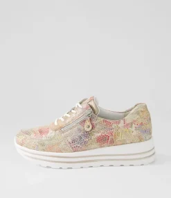 Lana Rosa Light Gold Leather Sneakers