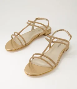 Laroza Lrg Champagne Fabric Jewels Sandals