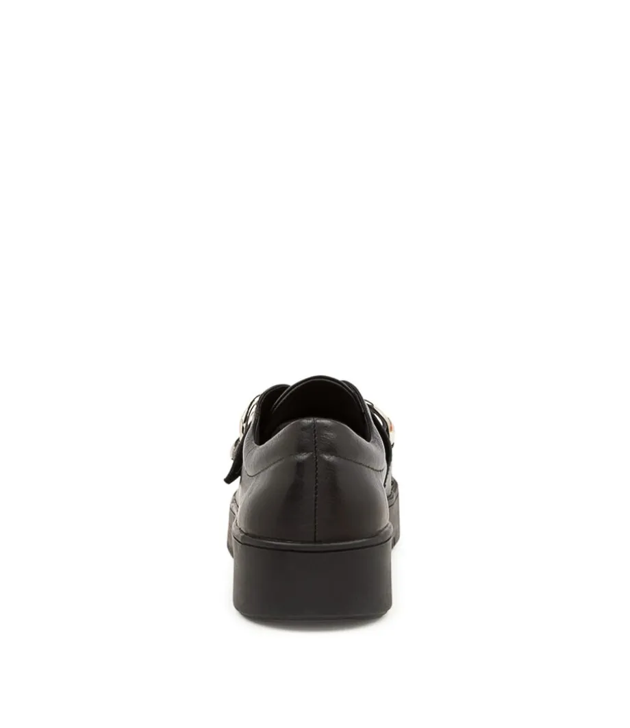 Layan Casual Black Leather Sneakers