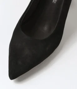 Lesnoy Black Suede Jewels Heels