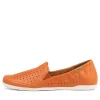 Liana W New Orange Leather Flat Shoes