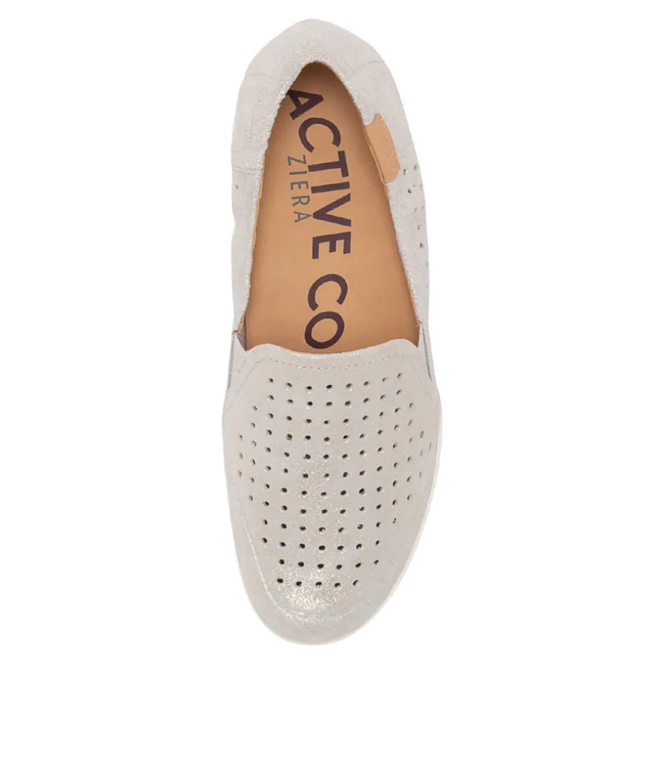 Liana W Pale Gold Sherbet Leather Loafers