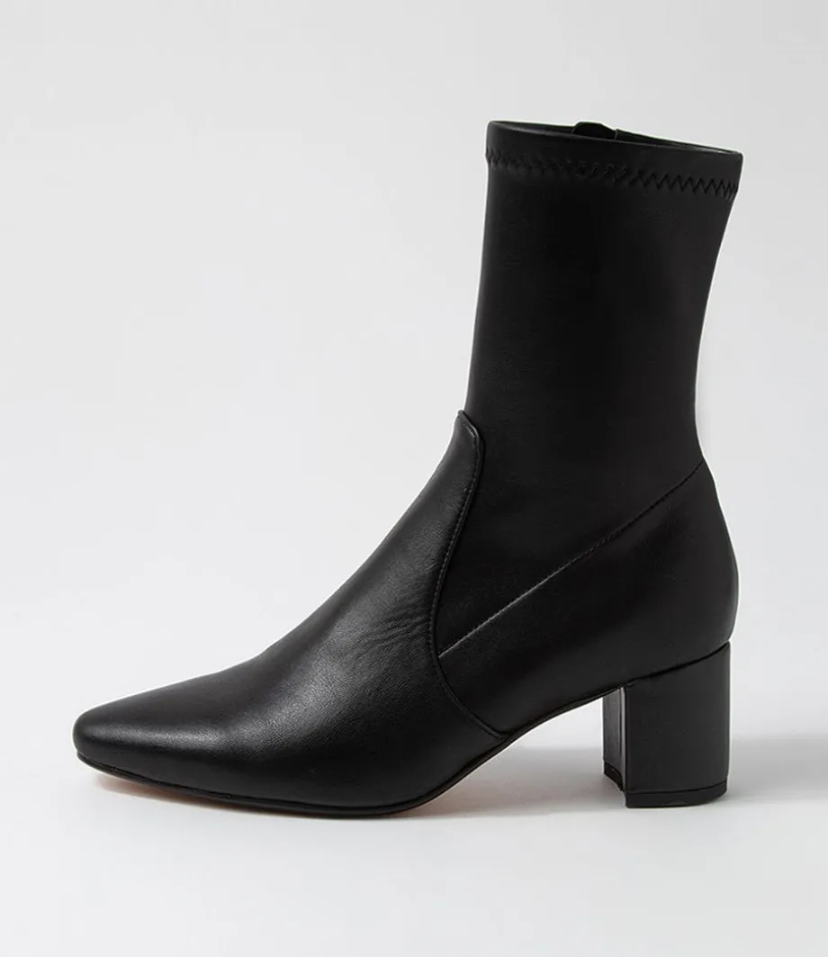 Linta Black Stretch Ankle Boots