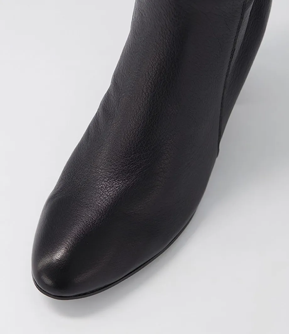 Lonson Black Leather Knee High Boots