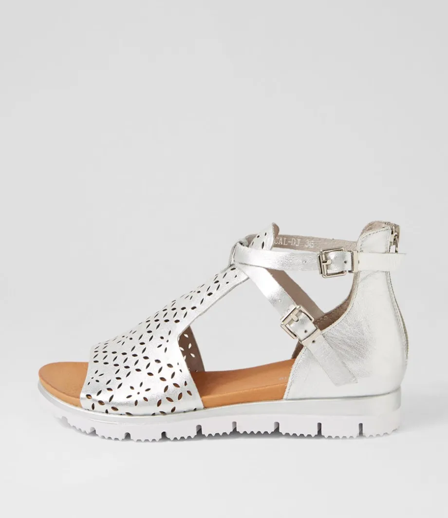 Lopical Silver Leather Sandals