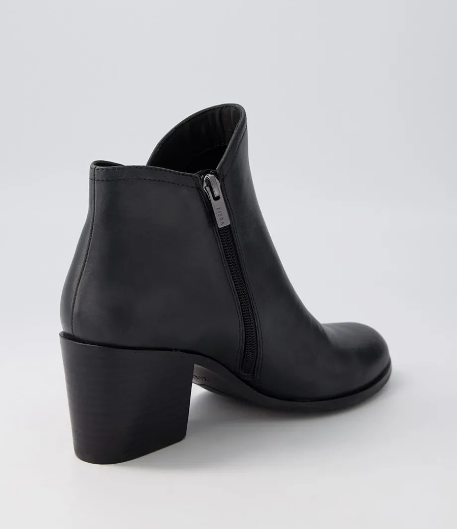 Luben W Black Leather Ankle Boots