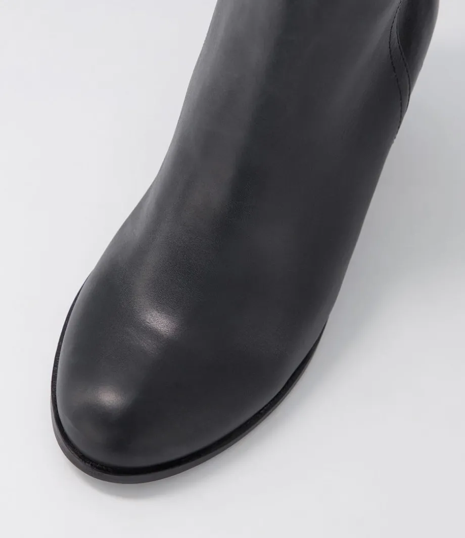 Luben W Black Leather Ankle Boots