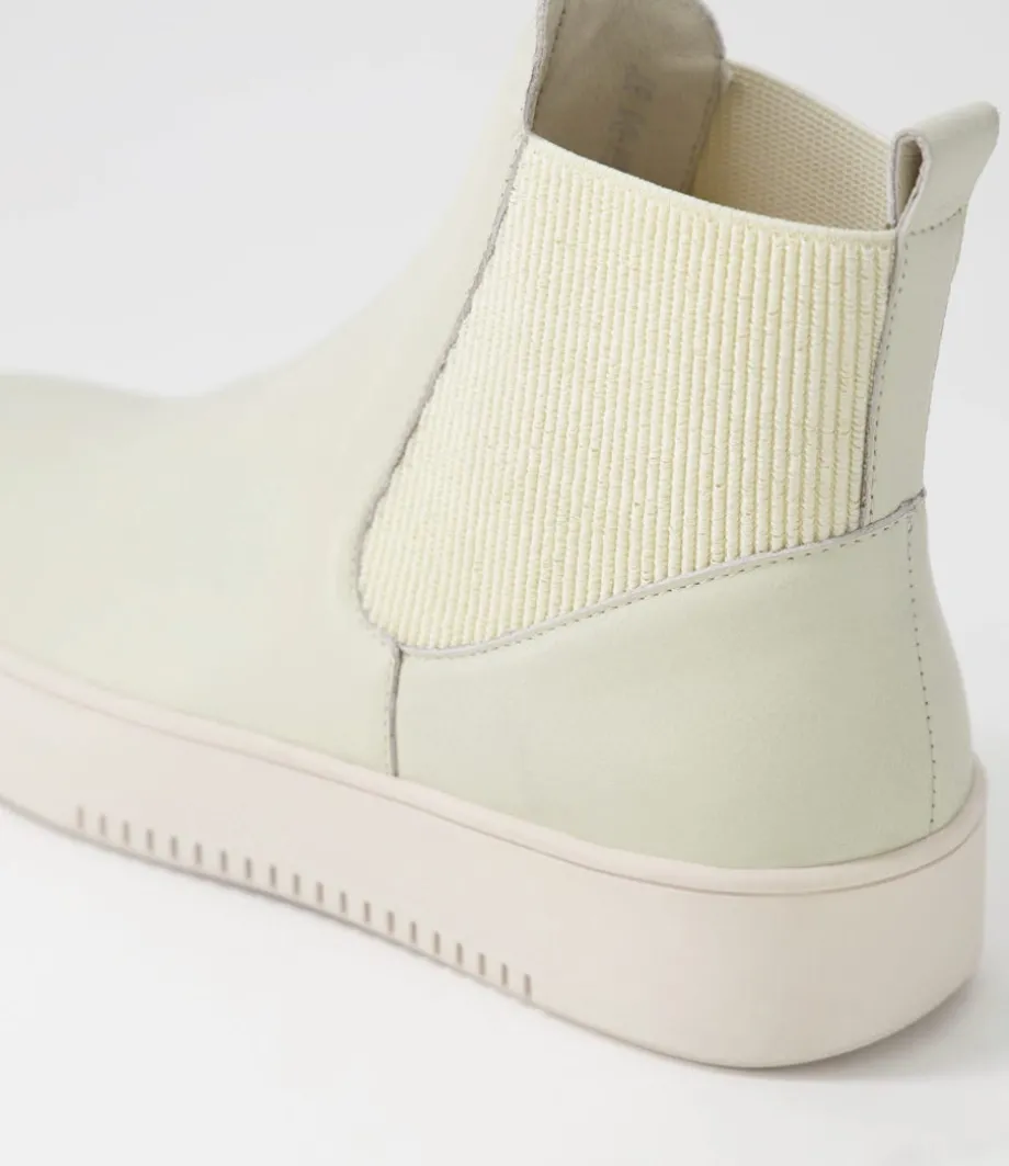 Luddey Almond Camel Leather Elastic Ankle Boots