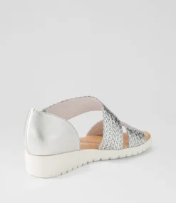 Malkie Silver Weave Leather Sandals