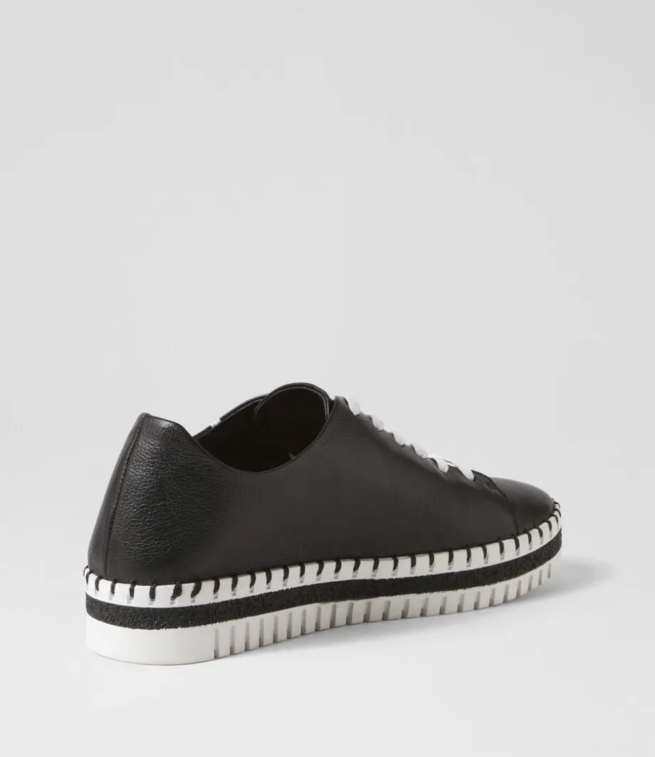 Mando Black White Leather Sneakers