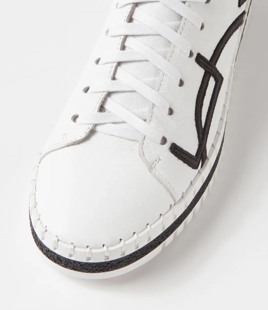 Mando White Black Leather Sneakers
