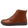 Manila W Cognac Leather Ankle Boots