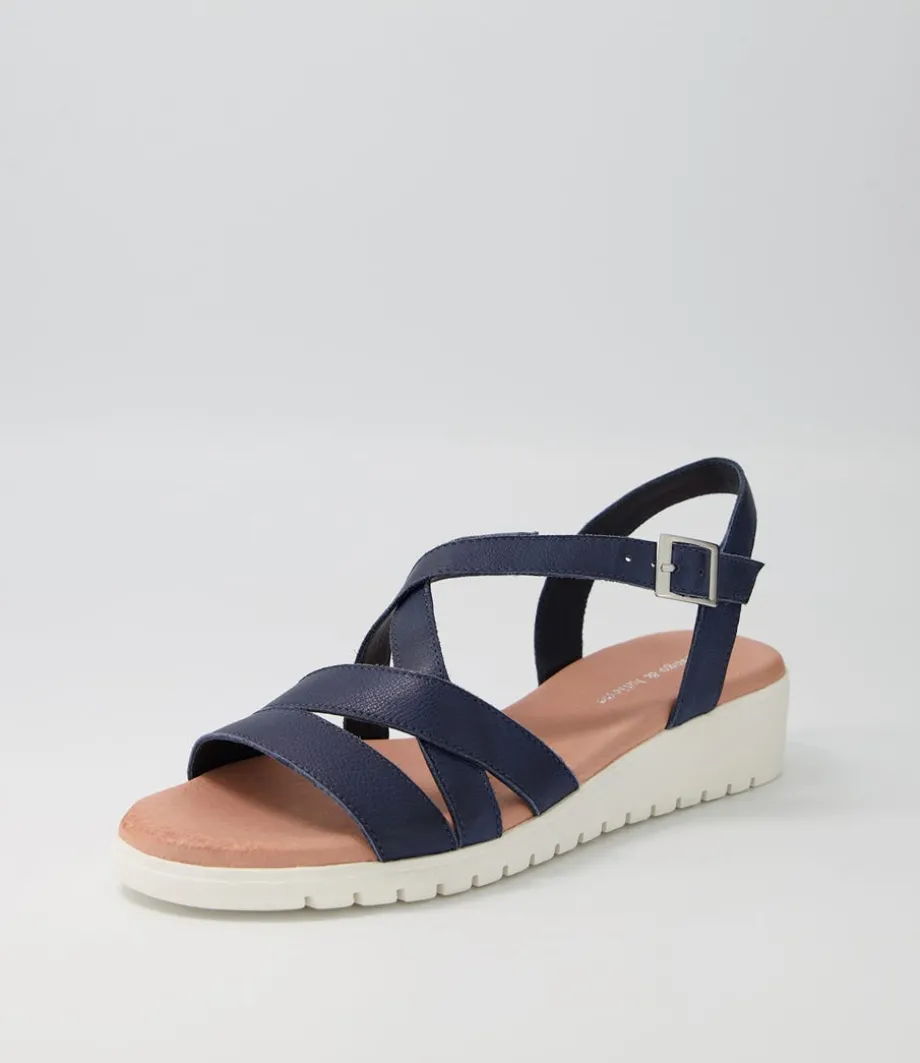 Matedy Navy Leather Sandals