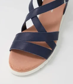 Matedy Navy Leather Sandals