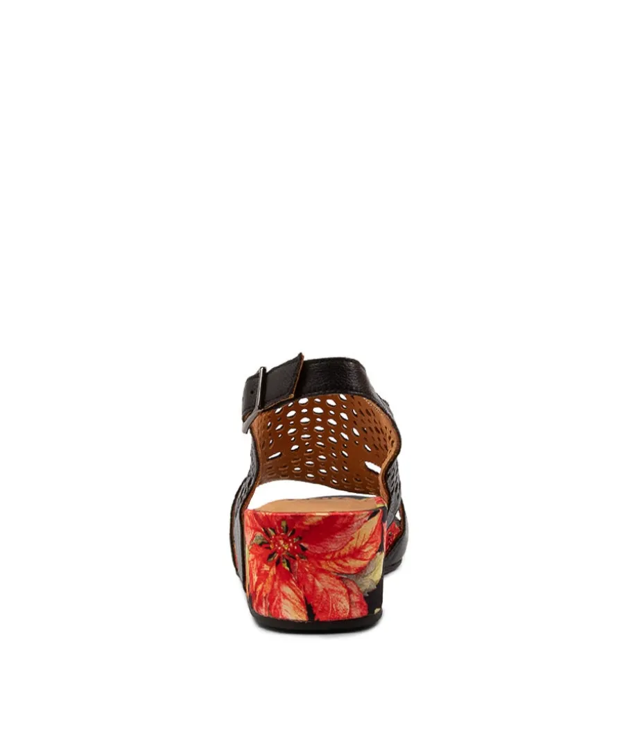 Mateen W Black Leather Sandals