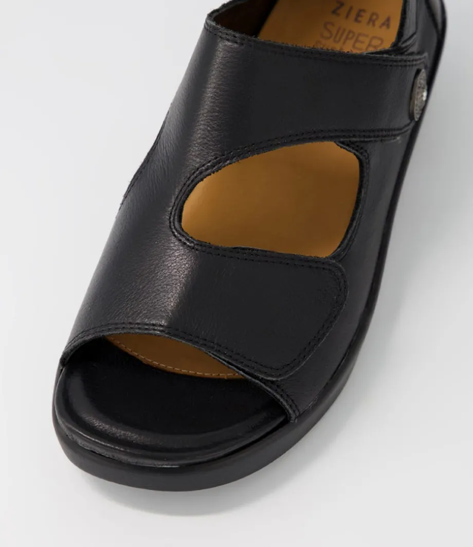 Matillda W Black Leather Sandals