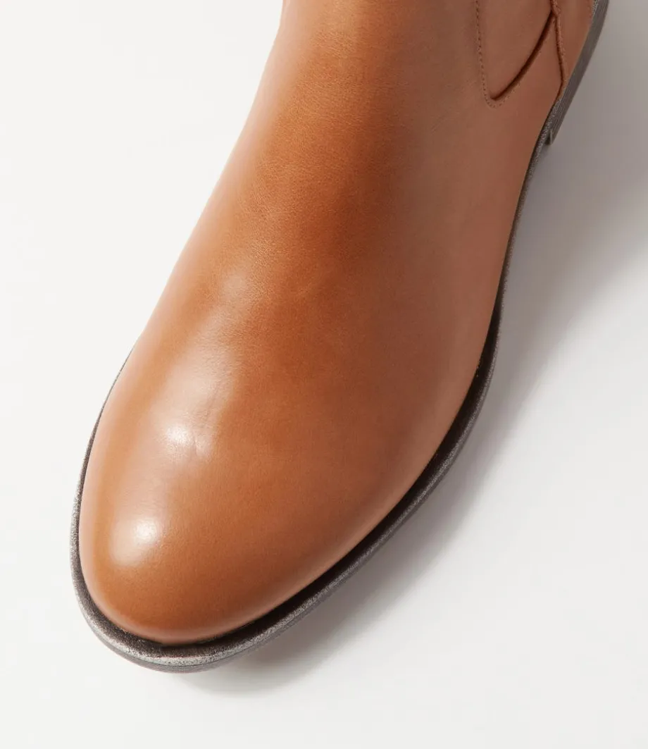 Matteat Tan Leather Knee High Boots