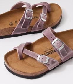 Mayari Lavender Oiled Leather Slides
