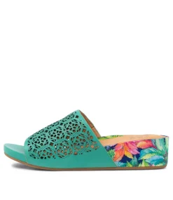 Mehmet W Light Emerald Leather Sandals