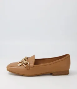 Mennat Dark Tan Leather Loafers