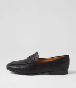 Milica Black Leather Loafers