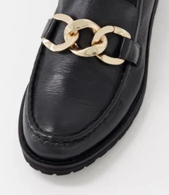 Misima W Black Leather Loafers