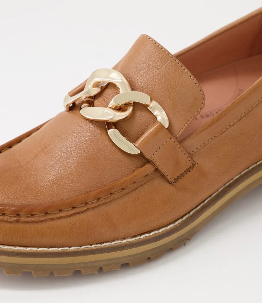 Misima W Tan Leather Loafers