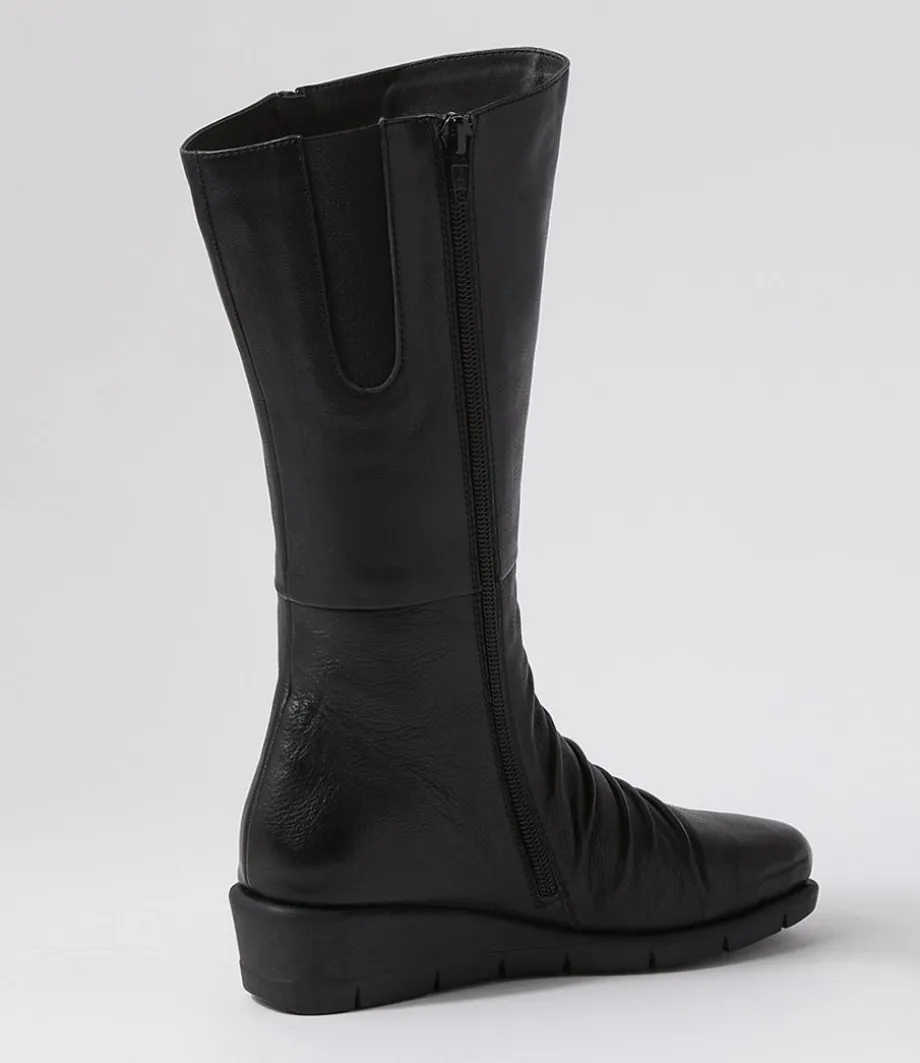 Morrison Black Leather Knee High Boots