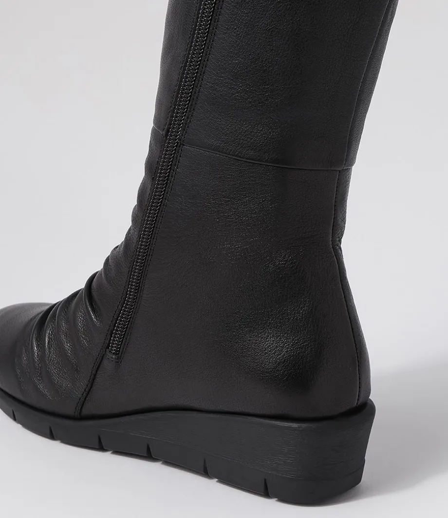 Morrison Black Leather Knee High Boots