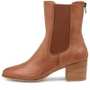 Mycah Cognac Leather Ankle Boots